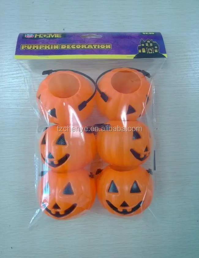 Wholesale plastic  pumpkin candy bucket halloween