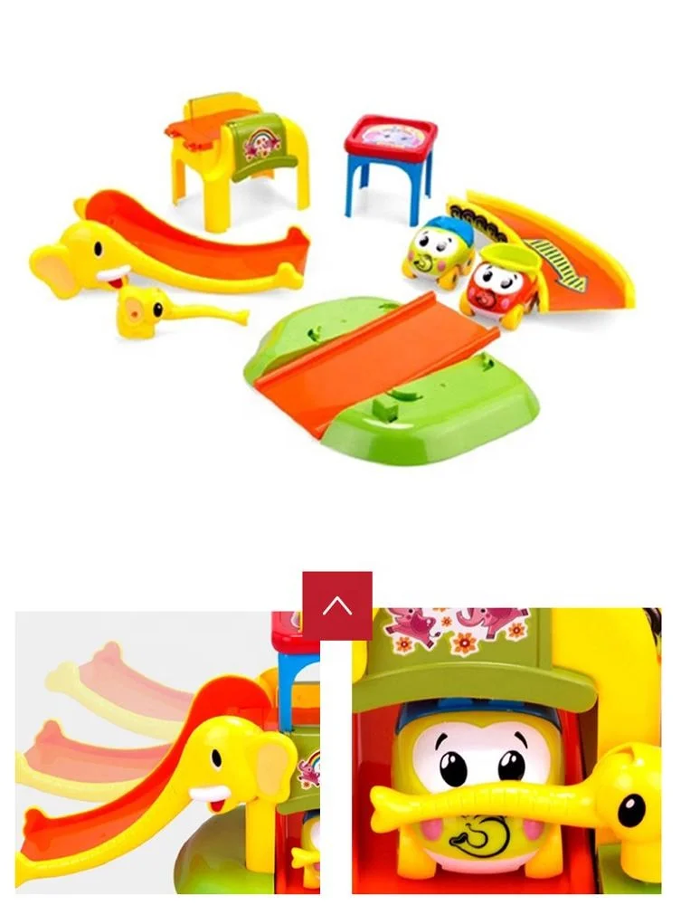 Early education elephant cartoon diy kids parking lot toy for baby