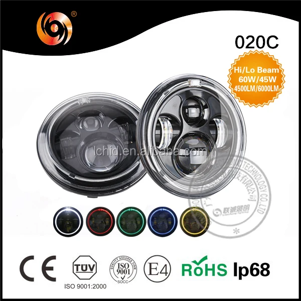 HOT SALE 7 inch LED motorcycle headlight assembly dragon version 60W headlamp