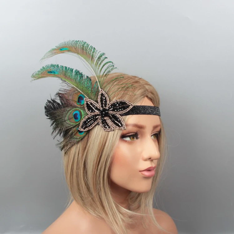 
Peacock hair decoration party wedding feather headband for women 
