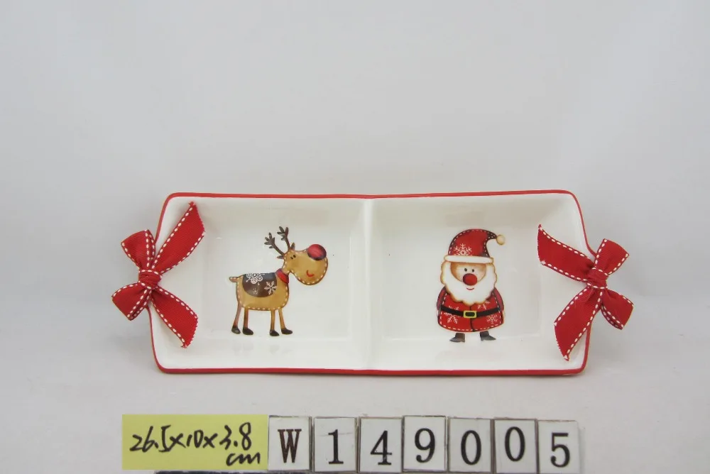 Divided Serving Dish for seasons with fish design by decal