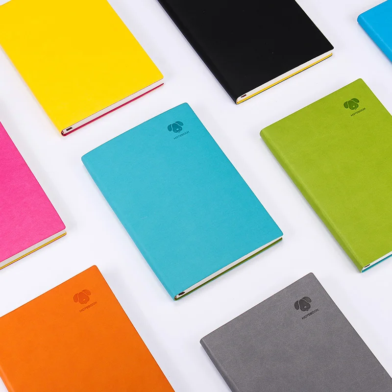 Diary planner notebook  colorful PU leather soft cover student notebook diary organizer  inner page design A5