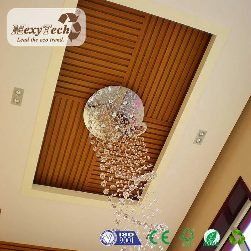 composite plastic wood acoustic hotel drop ceiling indoor luxury wpc decorative ceiling panel board