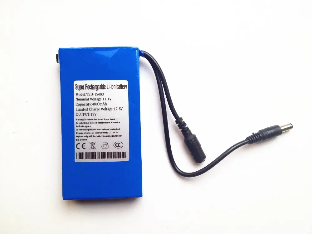 Super rechargeable OEM 12V li-ion battery pack 5000mah without on/off switch for LED Board or Lan router
