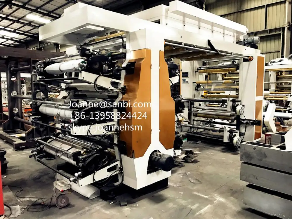 High speed 6 Colors  4 colors  HDPE LDPE  Paper Flexo  flexographic  printing machine