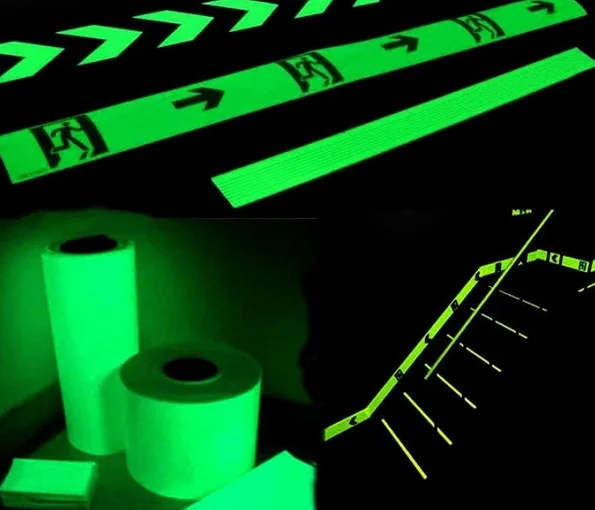 Top quality glow in dark sticker outlet decal safety sign exit sticker