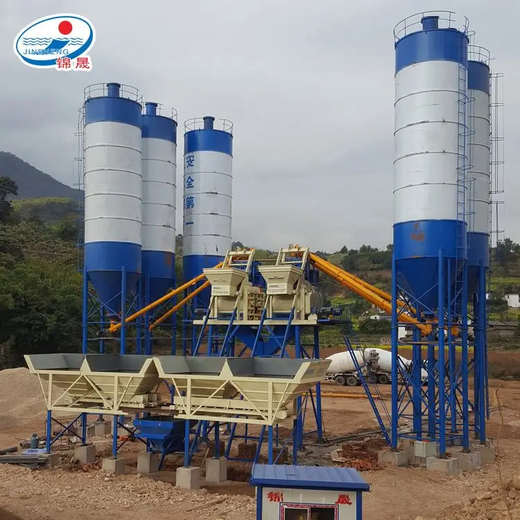 Factory direct stationary electric motor concrete cement mixer plant price china manufacturer