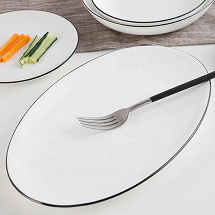
italian ceramic black compostable dinnerware set 