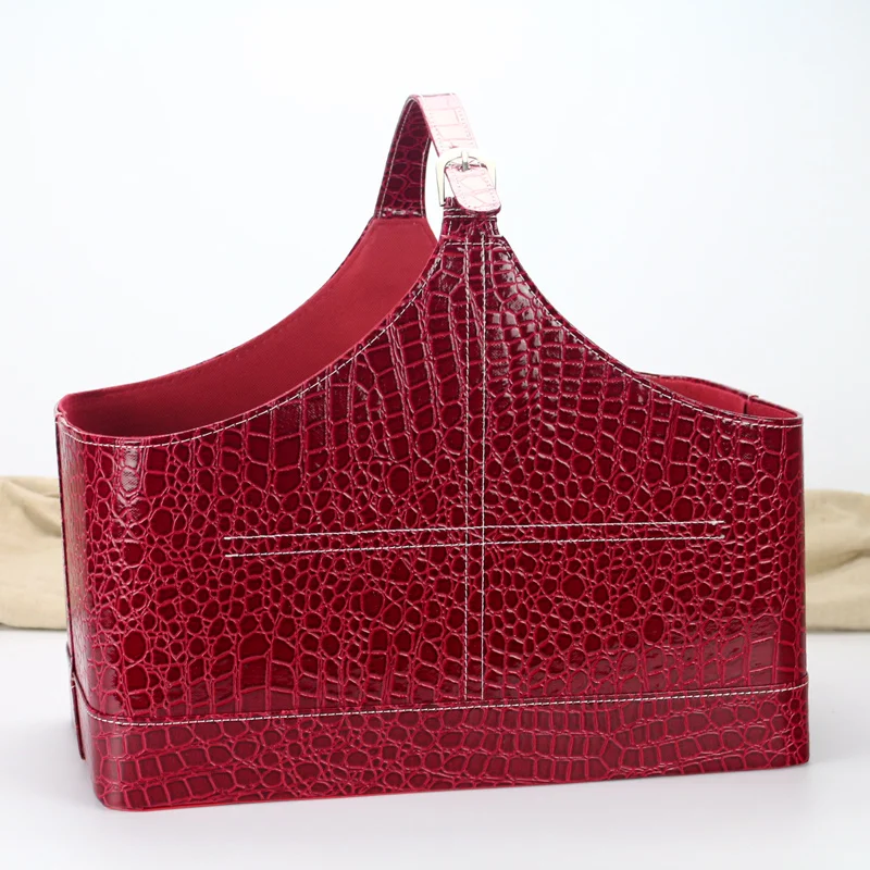 China manufacturer flower willow storage gift baskets portable gifts basket leather basket