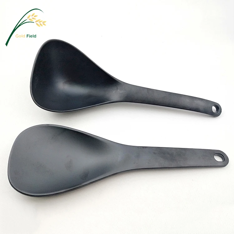 Black Durable Heat Resistant Easy Clean Ramen Alloy Spoon