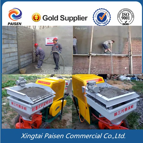 12 horse power diesel motor automatic cement render plaster pump/air spray machine for wall