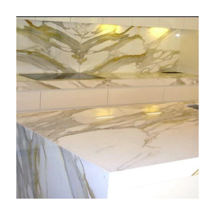 Wholesale natural Calcutta Gold Calcatta white grey marble slab Marble stone tiles with gold brown veins