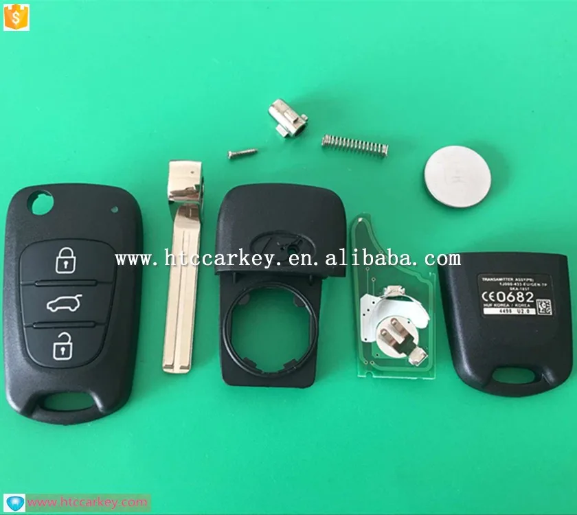 Hot sale flip remote key 3 button 433 mhz frequency for hyunda IX35