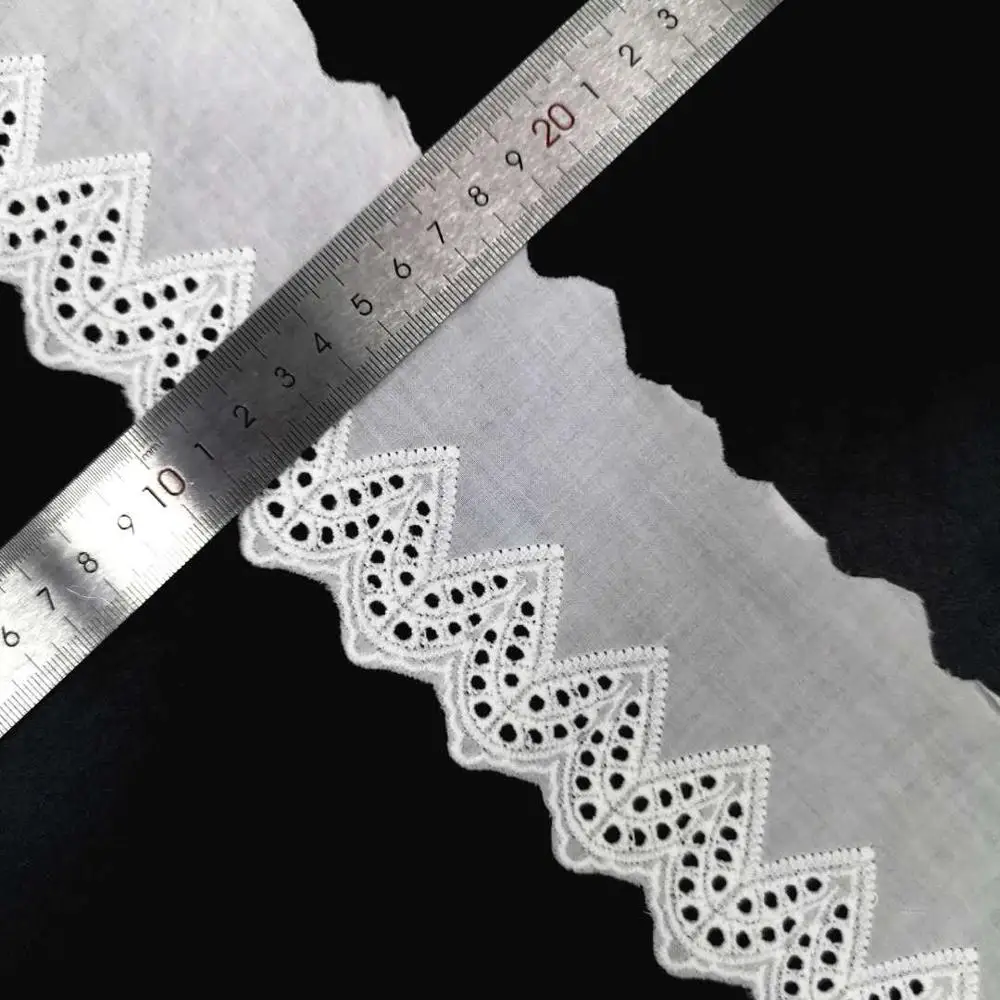 Clothing decorative lace trim  eyelet design embroidery cotton lace