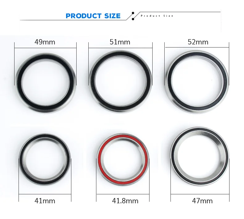 Bicycle General Headset Repair Bearings For 28.6/44/30mm Mountain Bike Steel Bearing 41/41.8/47/49/51/52mm