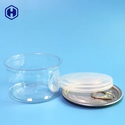 mini small packaging 100ml 3.5g dry herb plastic lid PET clear wholesale easy open end ring pull tab empty fish tuna tin cans