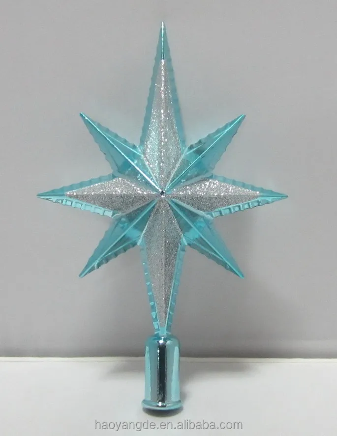 
Plastic christmas ornaments painted tree topper star 