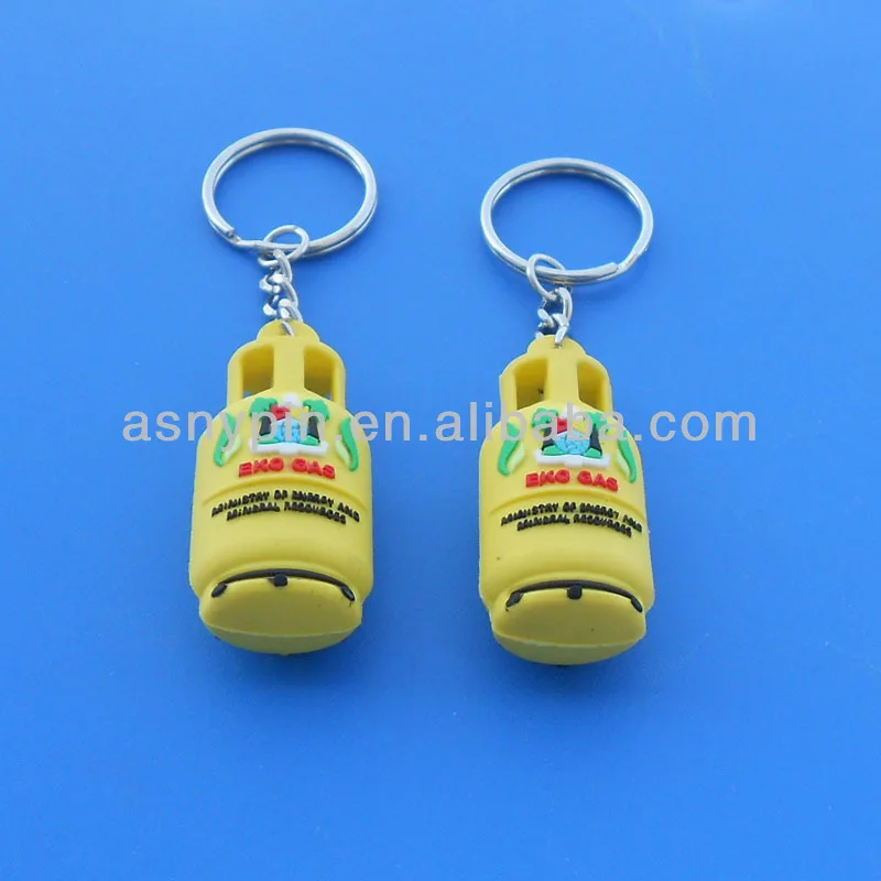 
Double-sided 3D gas cylinder bottle soft pvc keyring gas tank keychain 