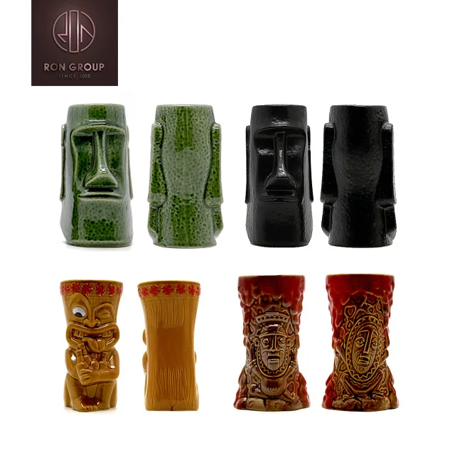 Best Quality Hot Sale bar Restaurant Tableware Decorations Cocktail Cup Fancy Barware Ceramic Tiki Mugs