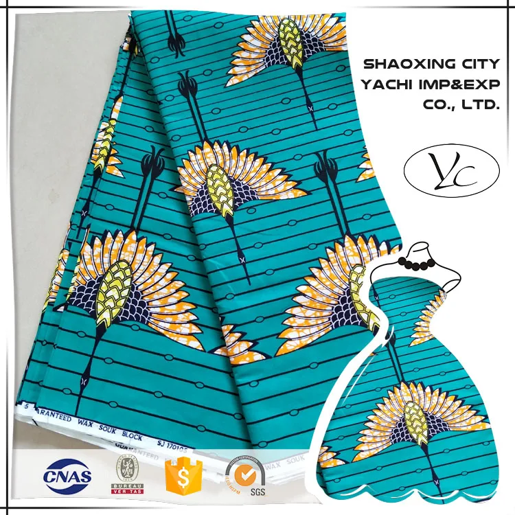 Indonesia Cotton Printed Fabric Ankara Fabric Wax With Heron