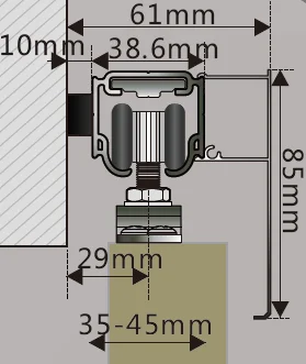 Cheap High Quality modern style aluminum sliding glass wood barn door system hardware