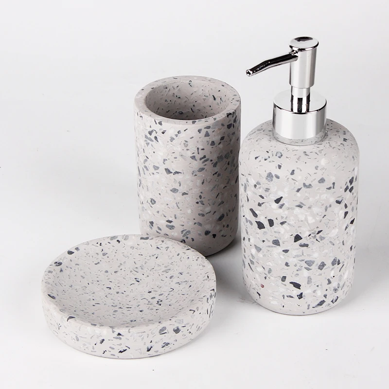 
Bathroom Suit Accessories Ceramic Soap Dispenser Cup Dish Toothbrush Holder Set Gift Bath Family Essential Kit Tools 