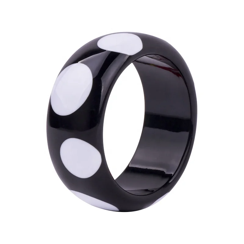 2019 trending handmade bracelet round dot wide epoxy resin bracelet for girl