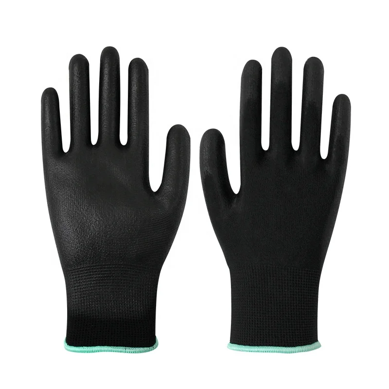 
TZST-004 Supplier Direct Selling 13 gauge PU Foam Coated Nylon Liner Five Fingertip Hand Gloves 