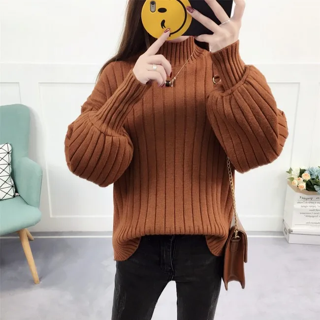 hot sale pink lady lantern sleeve loose sweater