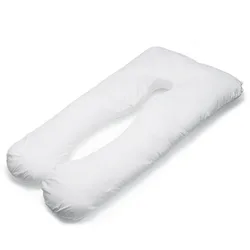 U Shaped Total Body Pillow For Side Sleeping, Contoured Maternity Pillow With Removable & Washable Cotton Cover