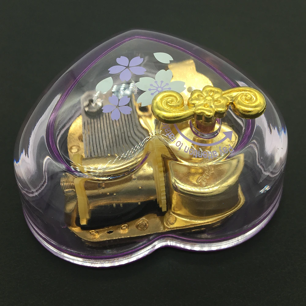 Небольшая музыкальная подарочная коробка в форме сердца, пластиковая Музыкальная шкатулка на заказ, с днем рождения