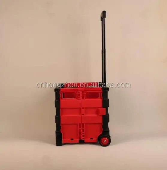 
Folding pack n roll collapsible 2 wheels plastic shopping trolley 