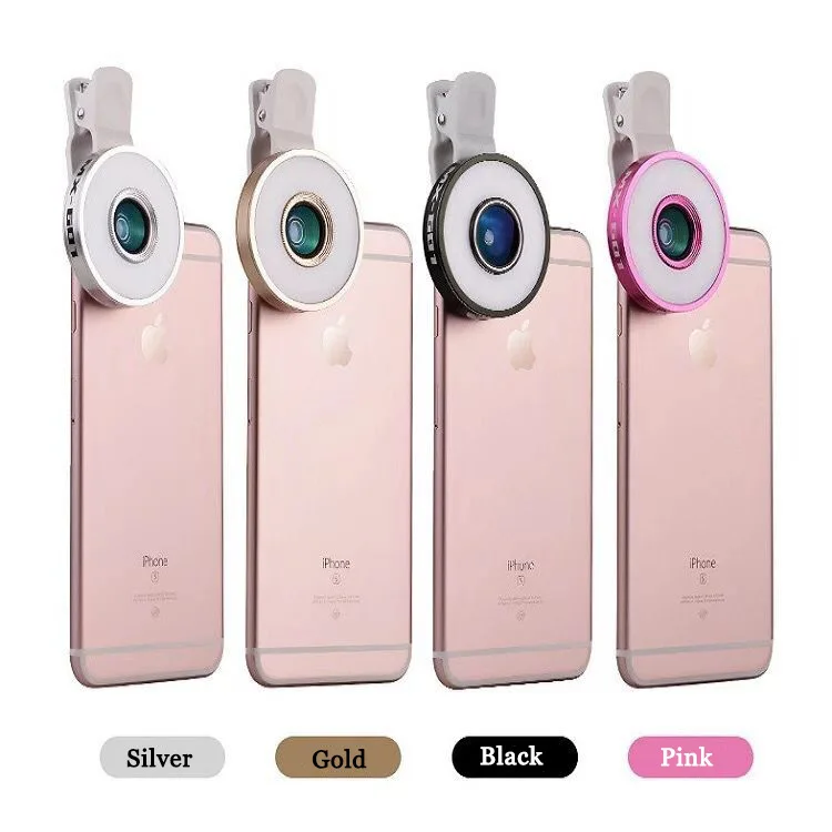 2020 подарок продвижение продукции кольцо селфи вспышка светодиодное заполняющее освещение для съемки с 6 в 1 Макро широкоугольный объектив рыбий глаз 3 в 1 комплект линз для всех смартфонов