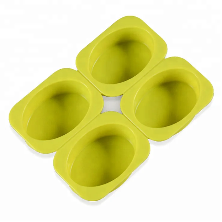 4 Cavities Oval Silicone Soap Mold Handmade Eco-friendly Soap Molds
