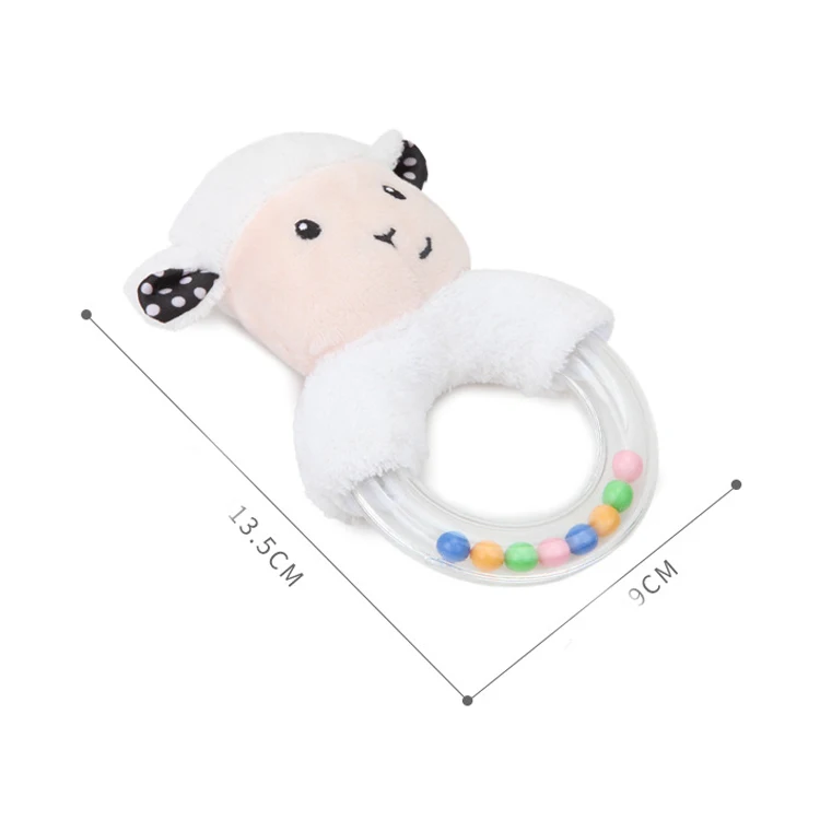 Sheep Fox Rabbit Loop Plastic Rattle Ring Babies toy B004