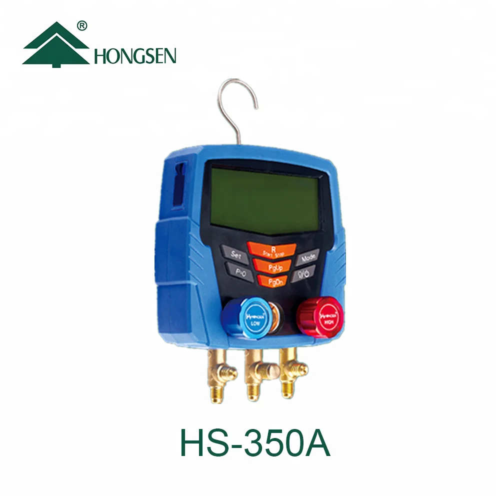 A/C 1/4 SAE hvac Portable digital manifold gauge set 61 refrigerants HS-350A