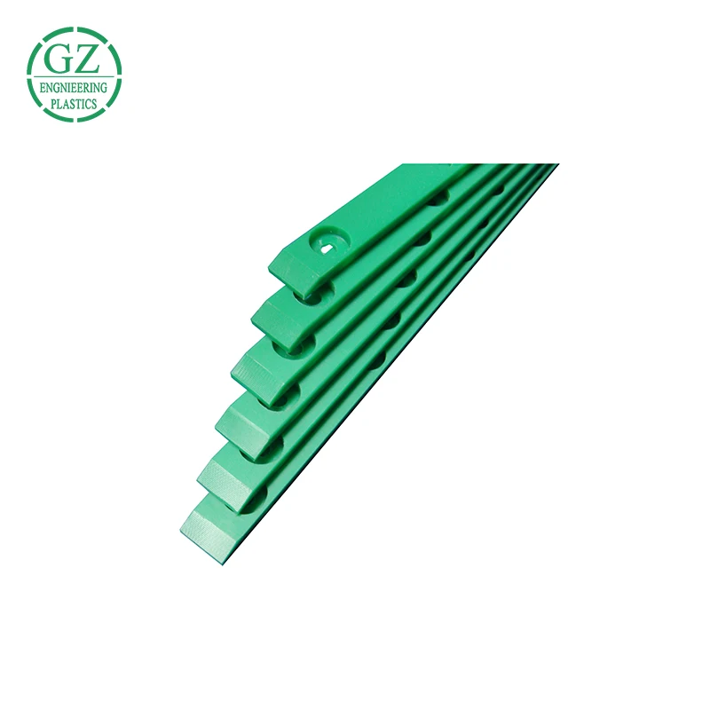 
Factory customized cnc parts green color uhmw chain guide rail conveyor roller guide 