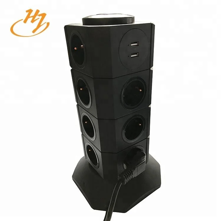 
Huijun Brand China Manufacturer European Multi Switch Tower Socket 