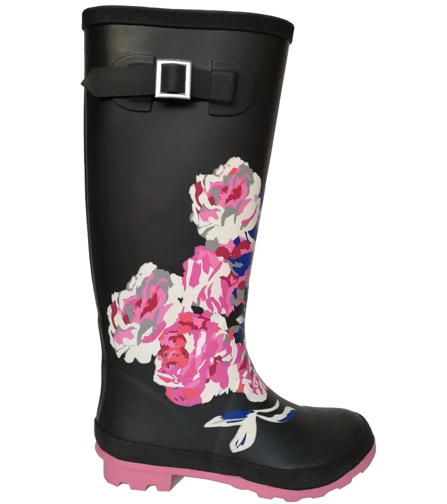 Стандартные Новейшие резиновые сапоги с цветочным принтом BSCI