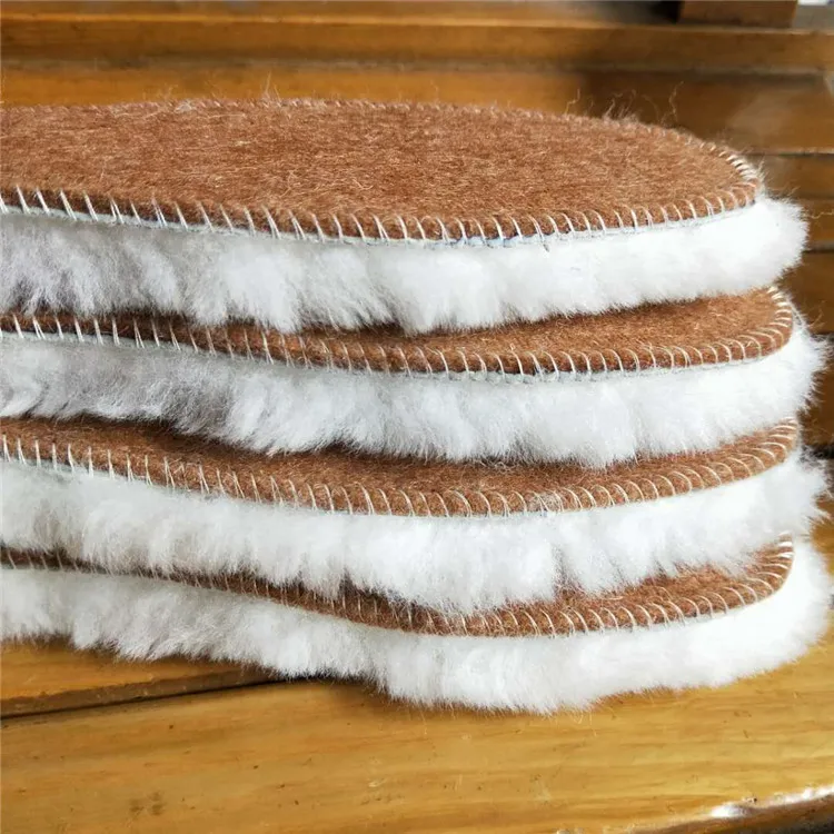 NATURAL WINTER SHEEP WOOL INNER SOLES THICK FUR INSOLES NEW