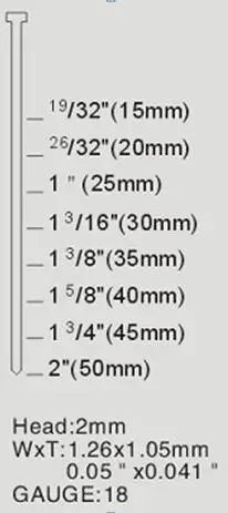 18 gauge brad nail gun/nailer F50