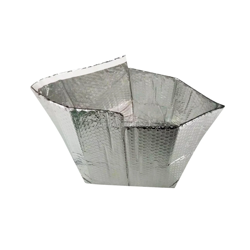 3D cool thermal insulation Green Liner insulated keep frozen cool refresh food box liners for a cardboard box delivery shipping