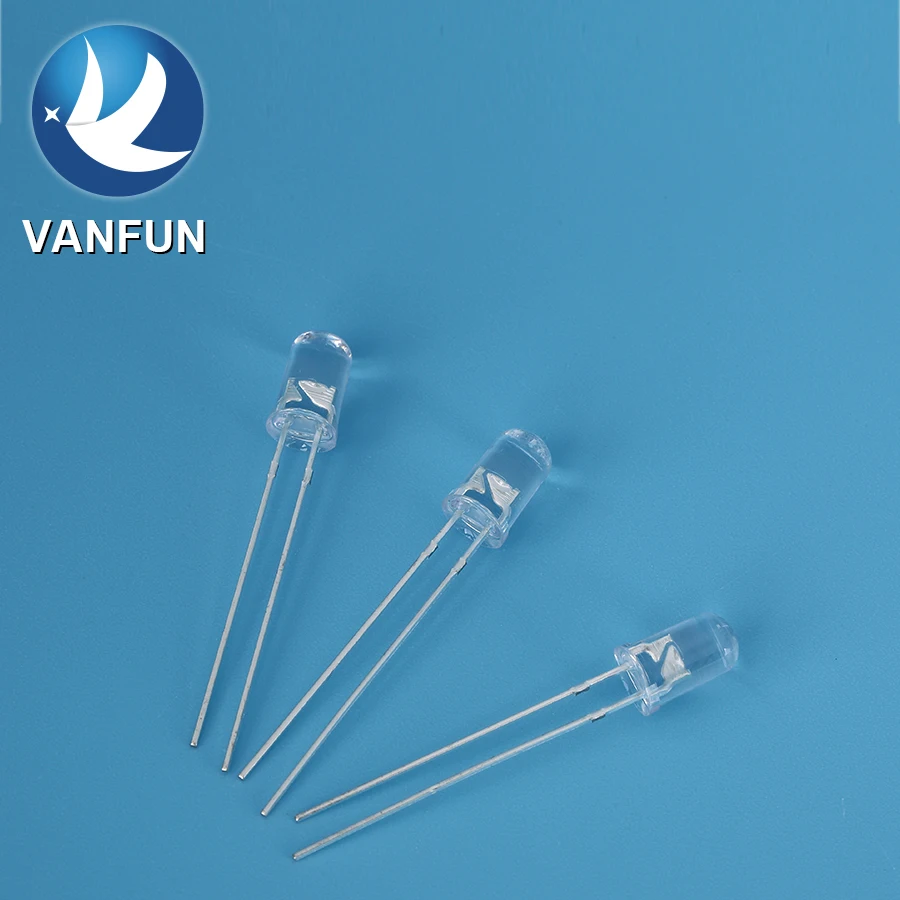 5mm round water clear 2 pin RGB led emitting diode lighting
