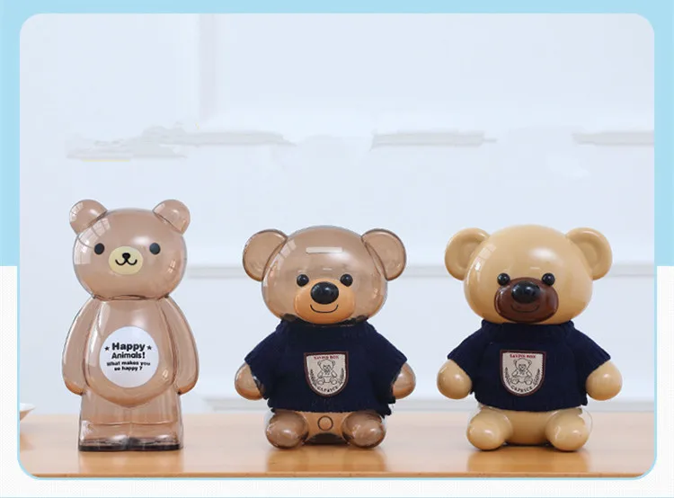 Персонализированная копилка с милым медведем, рекламная копилка с мультяшным медведем, копилка с медведем, копилка