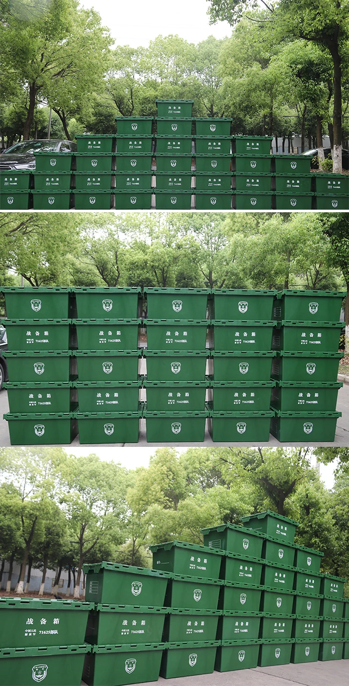 Соедините сверхмощный Штабелируемый контейнер гнездовой ящик промышленный пластиковый для хранения подвижный и бочка с тележкой