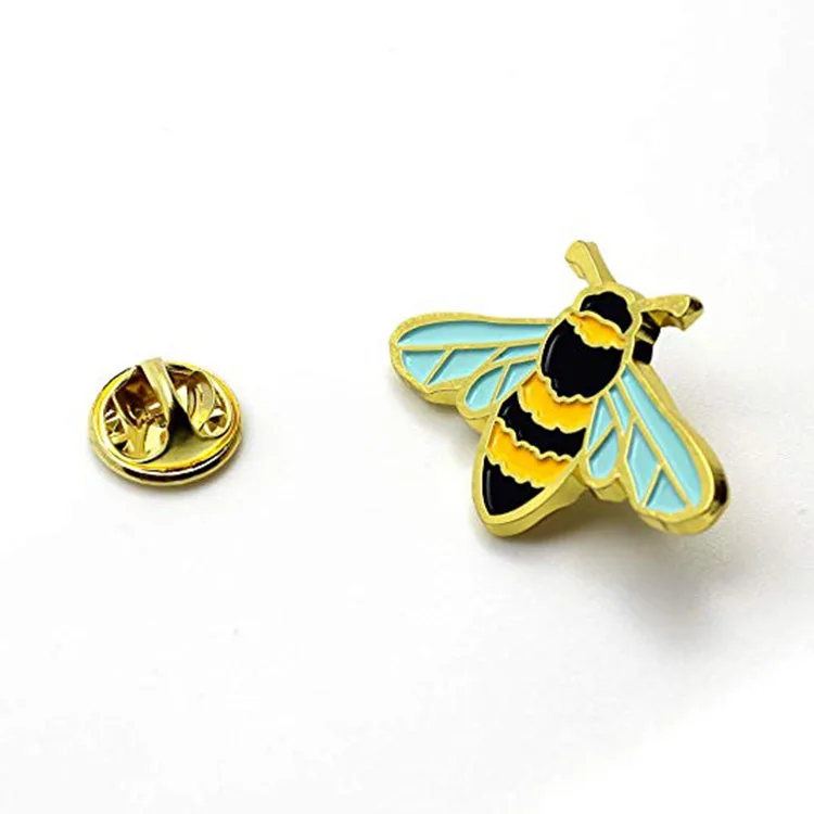 badge safety pin  animal bee shape unisex metal badge safety pin