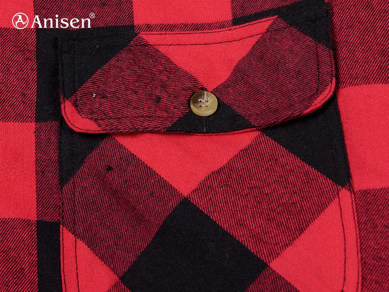 
high quality 100% cotton check winter flannel shirt men 