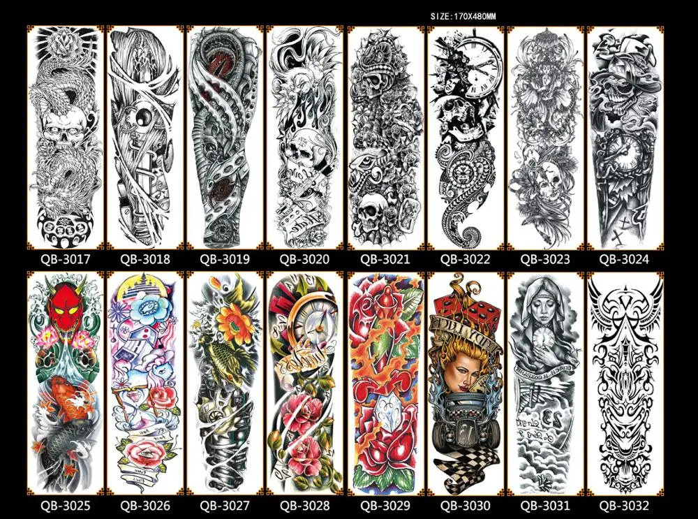 Best Dragon Full Arm Tattoo Sleeve Stocking for Men QB3001 - QB3040