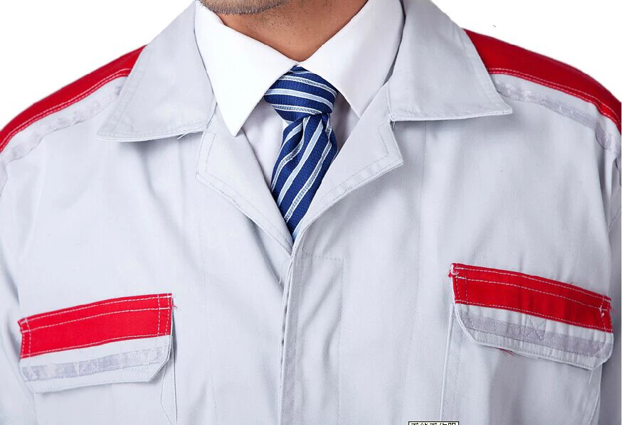 Acid-alkali Resistant Workwear Polyester / Cotton Jacket&Pants Factory Worker Uniform