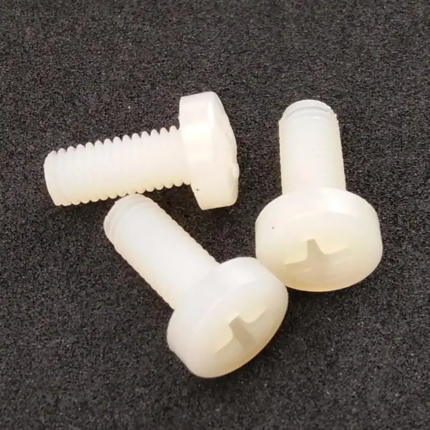 Pan Head Plastic Nylon Screws Cross Recess PA 66 Machine Fastener